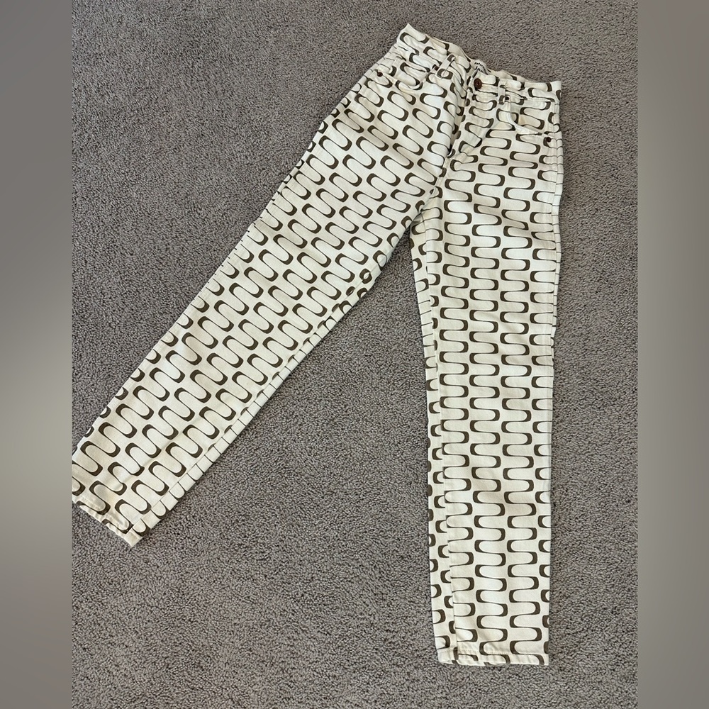 Reformation mod printed high waisted jeans